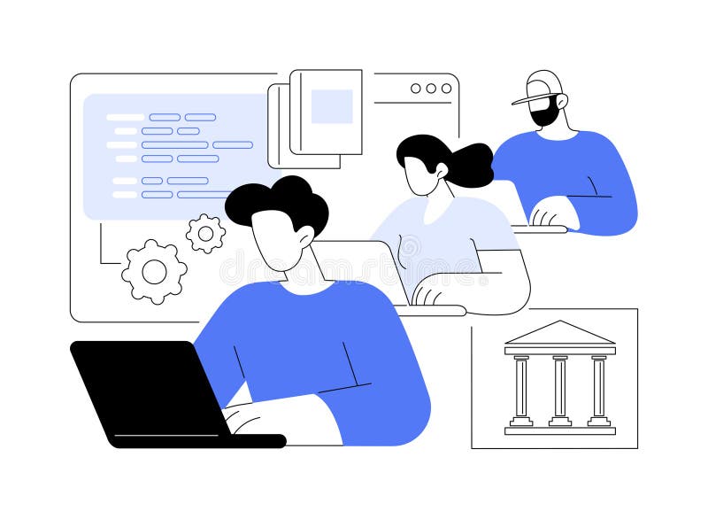 Computer science isolated cartoon vector illustrations. stock illustration