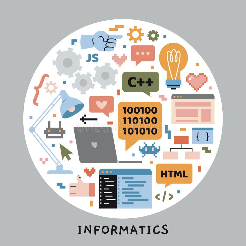 Computer Science and Programming Lesson at School, it Education Concept ...