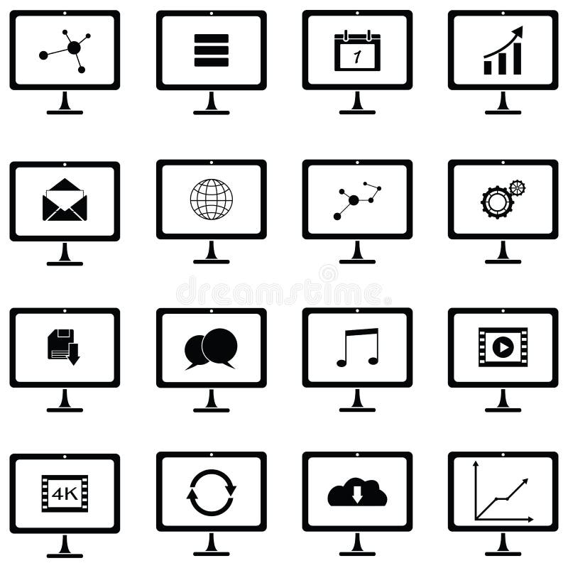 Найти значки на экран. Набор значков монитор. Схематичные значки для мониторов. Форма для экрана пиктограмма. Значки на мониторе компьютера что обозначают.
