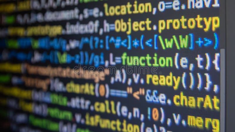 Computer screen with program code. Concept of programming and coding. blurred background. Fork programming coding server stock images, royalty-free photos and pictures
