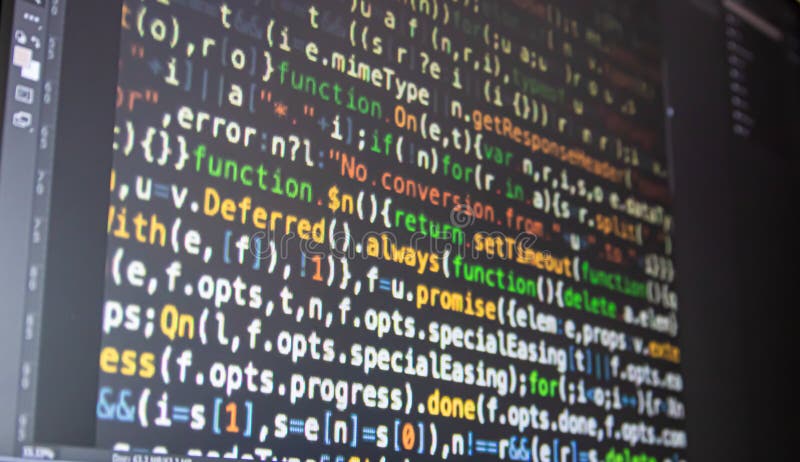 Computer screen with program code. Concept of programming and coding. blurred background. Fork programming coding server stock images, royalty-free photos and pictures