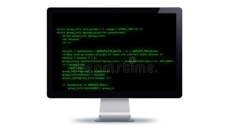Programming Code Running Down a Computer Screen Terminal Stock Video ...