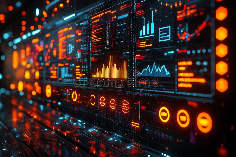 A computer screen shows a range of graphs and figures, illustrating the concept of complexity and information overload, as the viewer is overwhelmed by multiple data points and visual elements.. AI generated