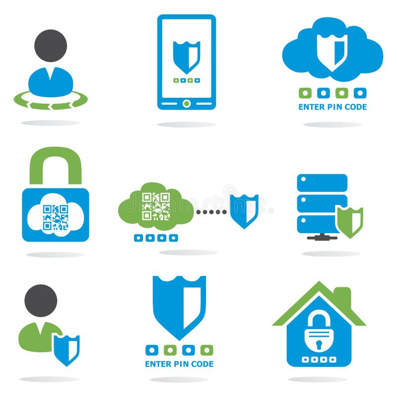 Security web icons set vector illustration