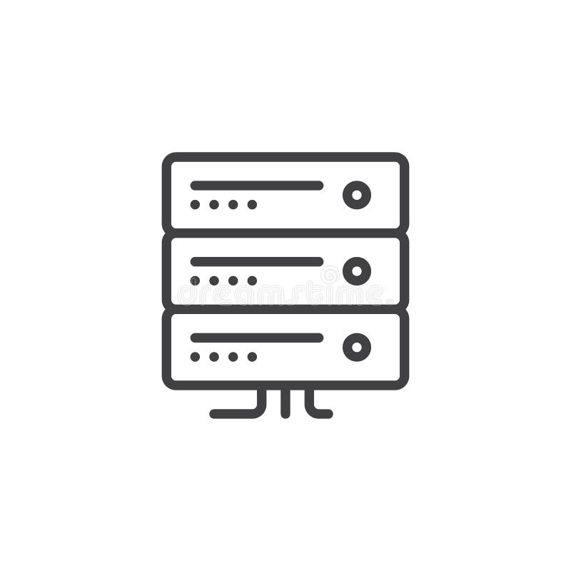 Computer server line icon royalty free illustration
