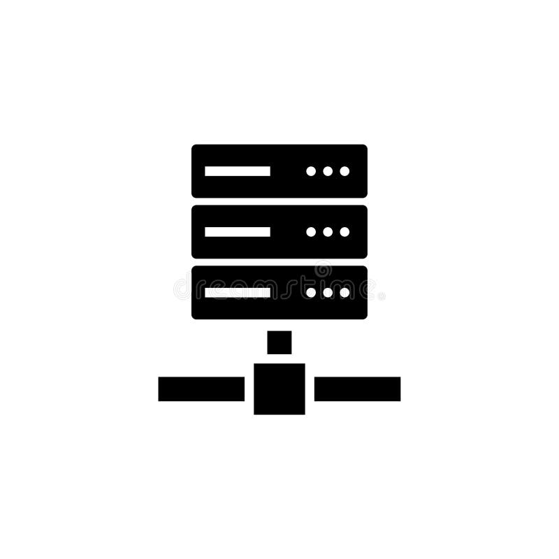 Computer-Server, Netz-Speicher-flache Vektor-Ikone lizenzfreie abbildung Computer-Server, Netz-Speicher-flache Vektor-Ikone lizenzfreie abbildung