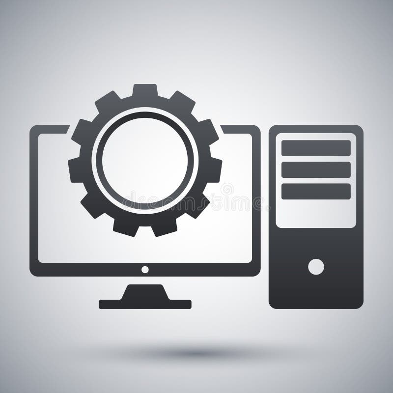 Computer settings icon, vector royalty free illustration