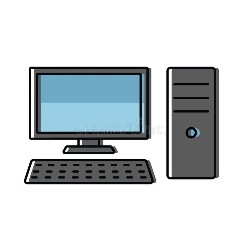 Computer simple color vector illustration on white background royalty free illustration