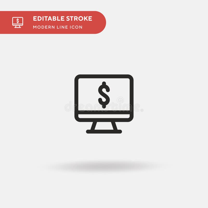 Computer Simple vector icon. Illustration symbol design template for web mobile UI element. Perfect color modern pictogram on editable stroke. Computer icons for your business project