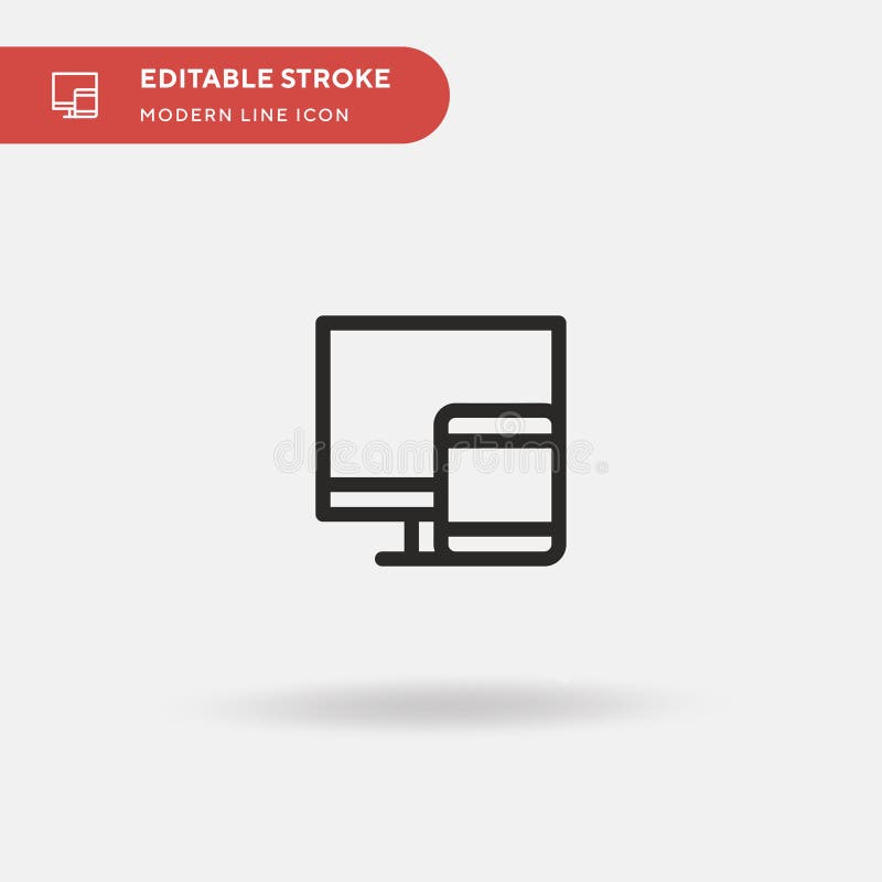 Computer Simple vector icon. Illustration symbol design template for web mobile UI element. Perfect color modern stock illustration