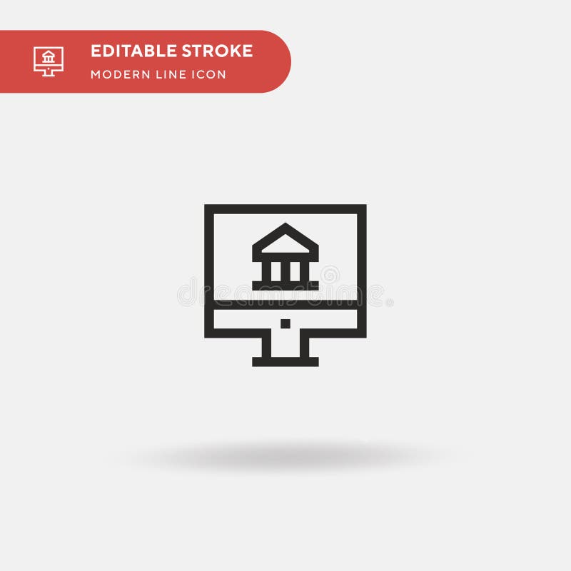 Computer Simple vector icon. Illustration symbol design template for web mobile UI element. Perfect color modern stock illustration