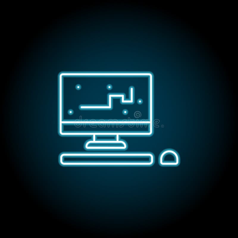 Computer, Snake, Game Blue Neon Icon. Simple Thin Line, Outline of Esport  Icons for Ui and Ux, Website or Mobile Stock Illustration - Illustration of  game, color: 164878427