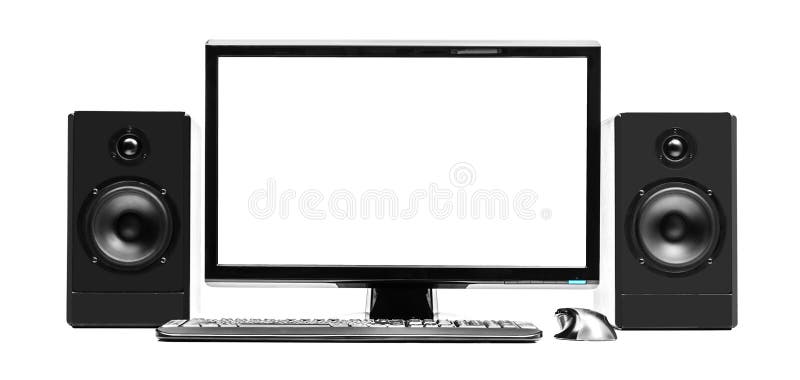 monitor and speakers