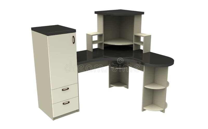 Computer table vector illustration