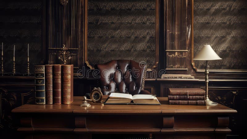 Computer table office background royalty free illustration