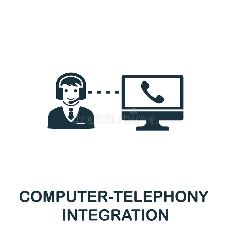 Computer-Telephony Integration vector icon symbol. Creative sign from icons collection. Filled flat Computer-Telephony Integration vector illustration