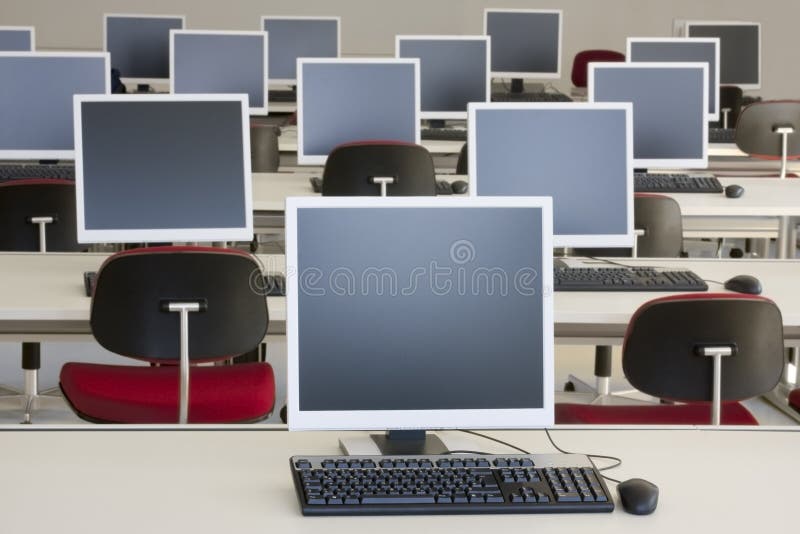 Computer training center stock image. Image of workstation - 6664293