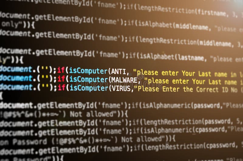 Computer virus and Mal ware attack and screen of source code and abstract technology background, Developer and programming with coding. Source code script stock images, royalty-free photos and pictures
