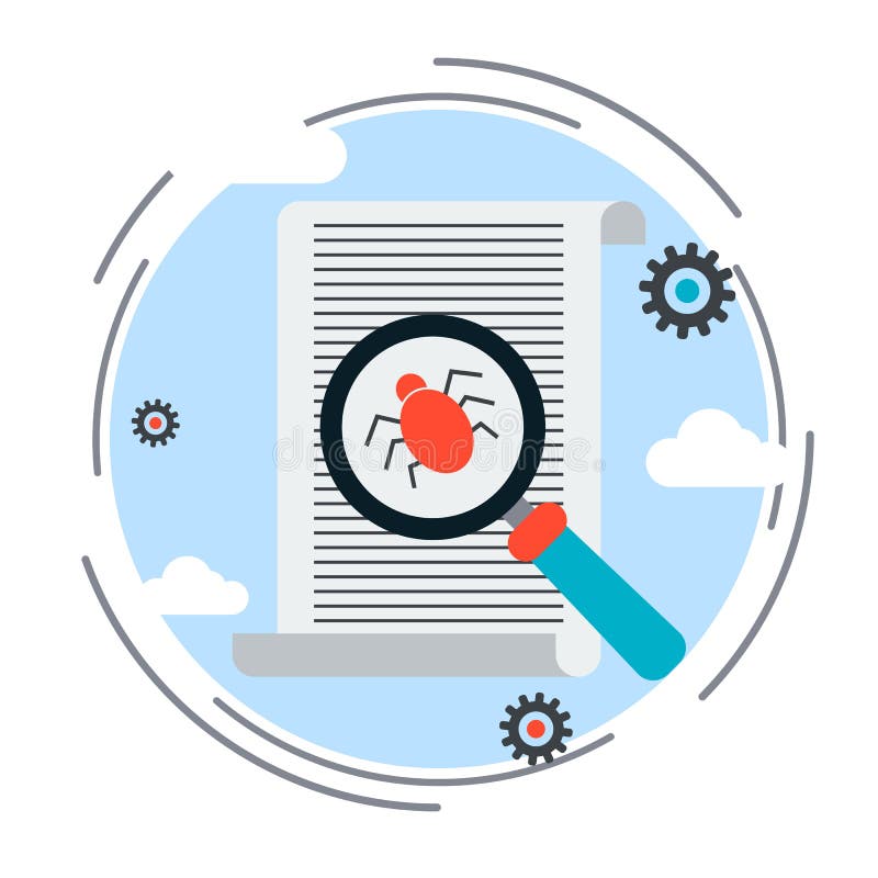 Computer virus search, debugging, internet security concept royalty free illustration