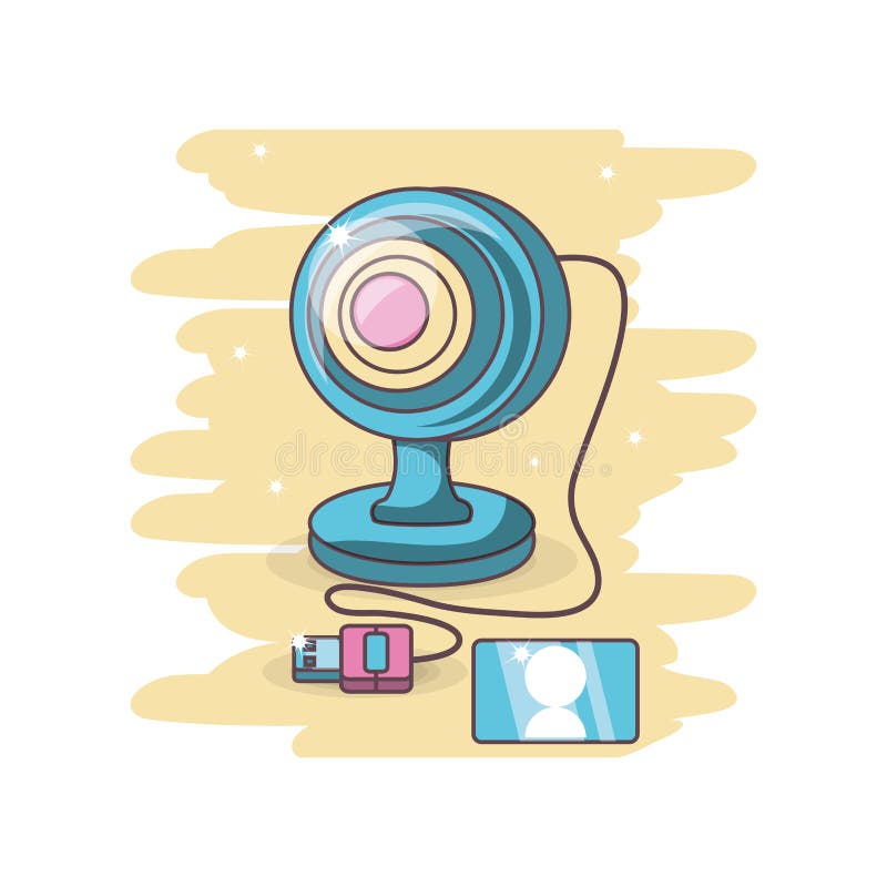 Computer  Cam Cartoon Icon Stock Illustration Illustration of