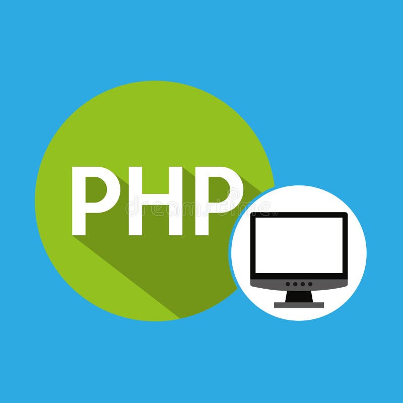 Computer web development php stock illustration
