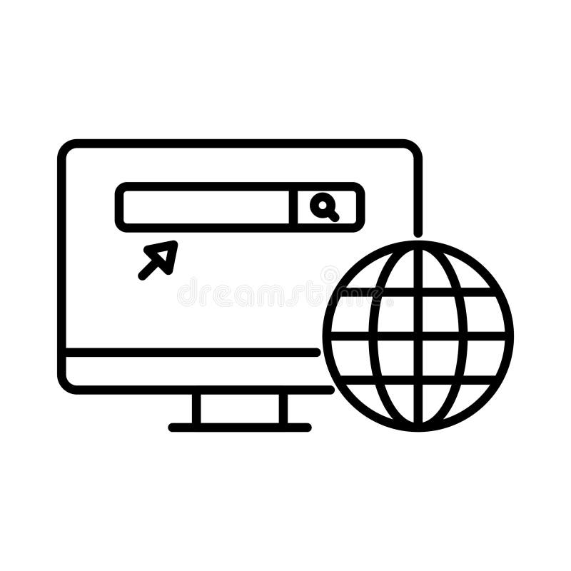 Computer, website, internet, click, web search icon vector illustration