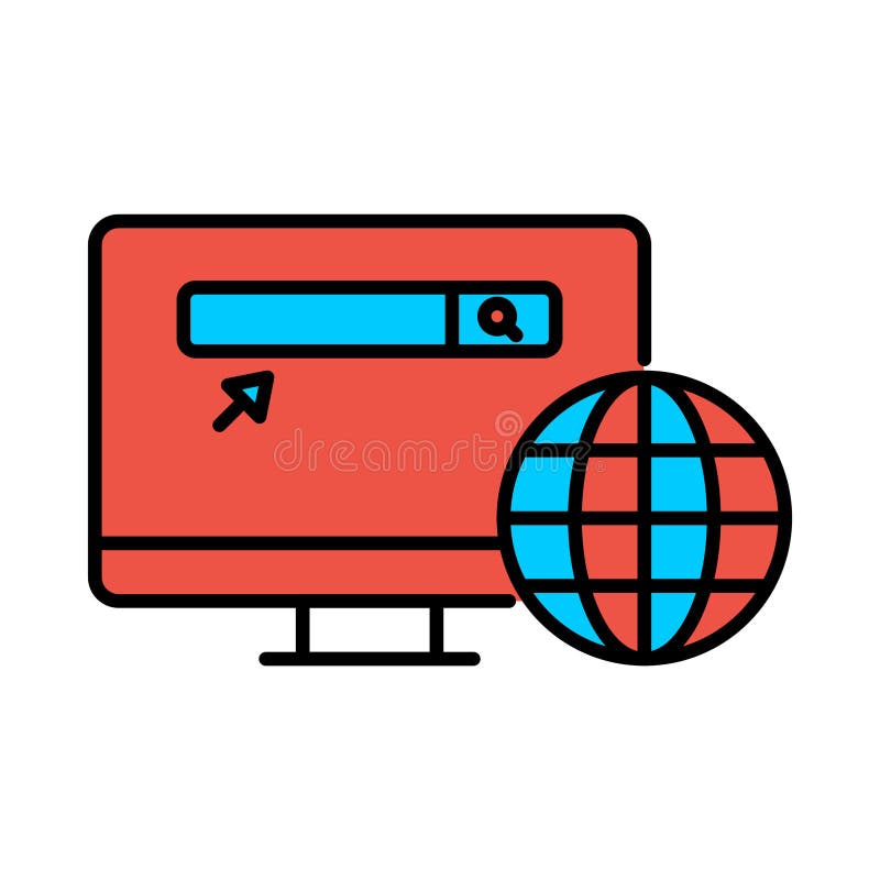 Computer, website, internet, click, web search icon royalty free illustration