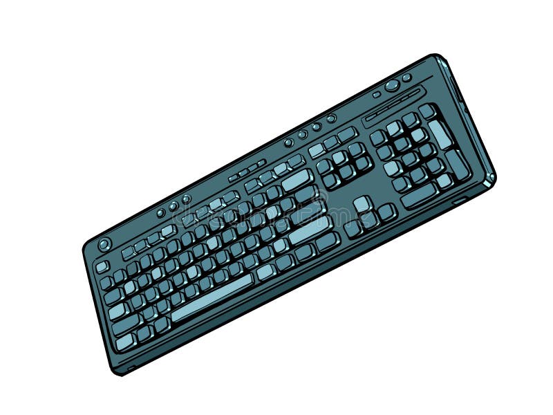 Computer wireless keyboard. An accessory for a personal computer. Gamers royalty free illustration