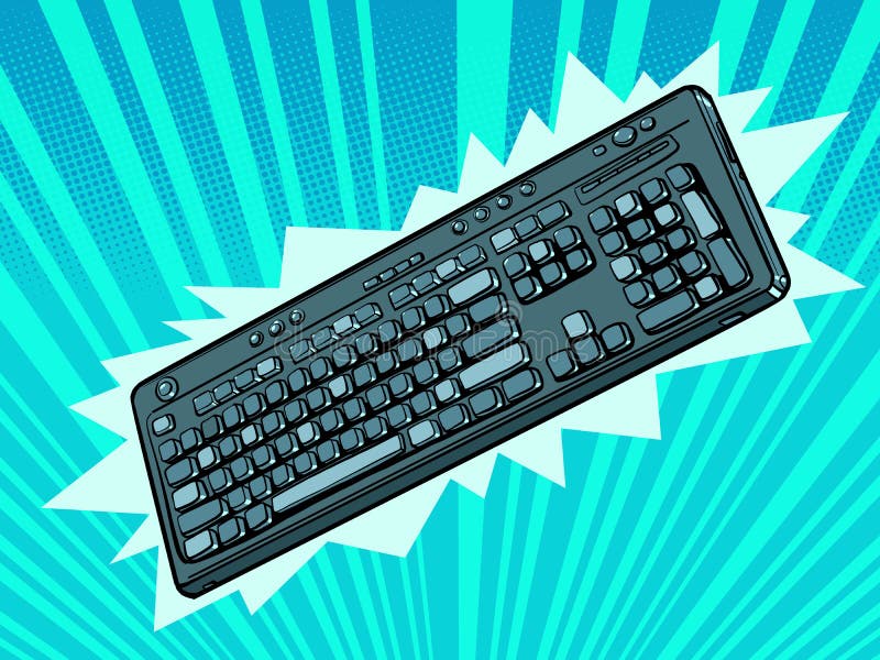 Computer wireless keyboard. An accessory for a personal computer. Gamers stock illustration