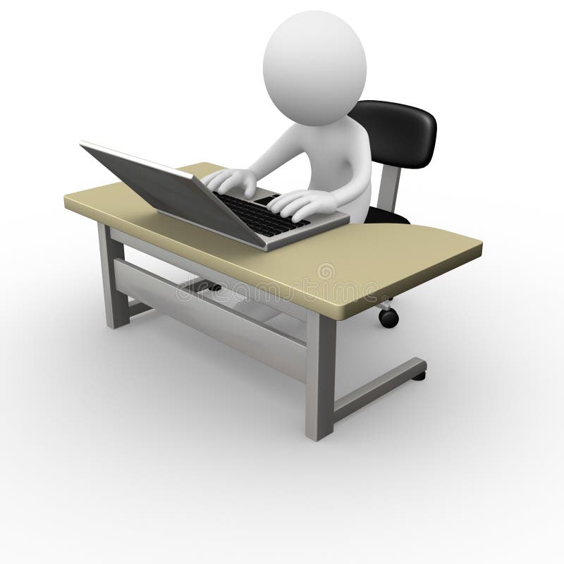 Computer generated image of a man working with his laptop. Computer generated image of a man working with his laptop