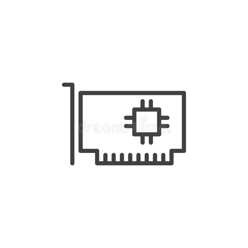 Computer zerteilt, Hardware-Linie Ikone, Entwurfsvektorzeichen stock abbildung Computer zerteilt, Hardware-Linie Ikone, Entwurfsvektorzeichen stock abbildung