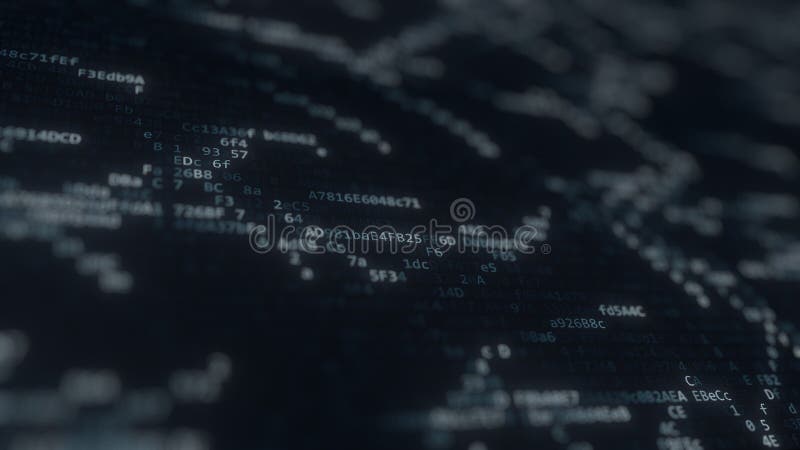Computercode, der auf dem Schirm blitzt Wiedergabe 3d vektor abbildung