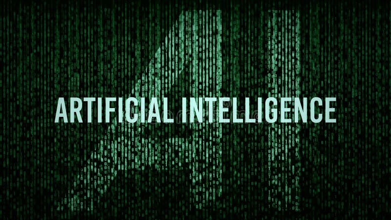 Computercode-Titellogo künstlicher Intelligenz AI