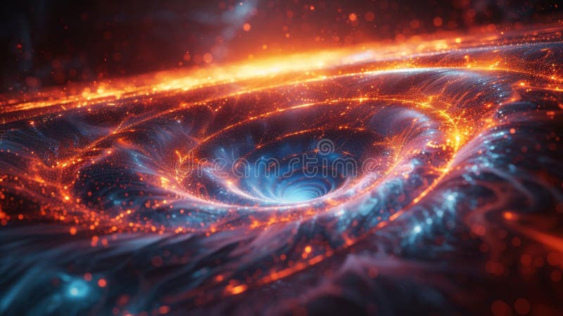 A computergenerated visualization shows the intricate mindbending structure of a wormhole with its twisting warping stock photo