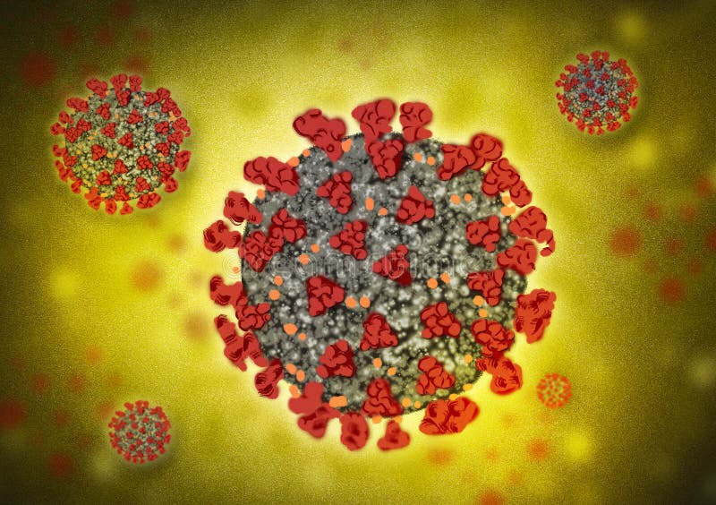 Computergenerierte Abbildung des Koronavirus stock abbildung