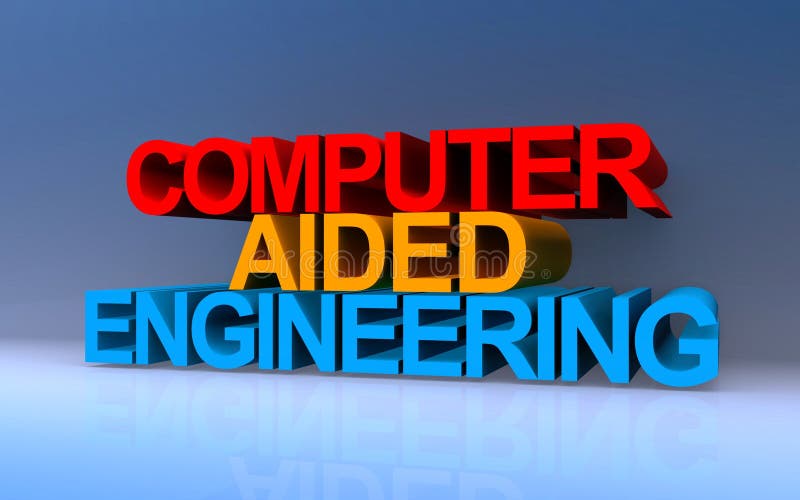 Computergestützte Technik auf blau stock abbildung