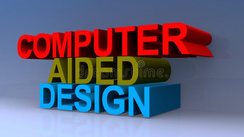 Computergestütztes Design auf blau lizenzfreie abbildung