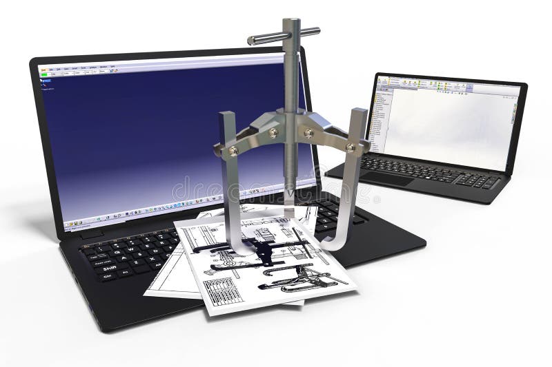 Computergestütztes Design mit 3D-Software vektor abbildung
