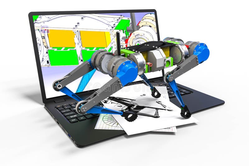 Computergesützte Konstruktion im Formentwurf mit Software 3d. Geschäftsgebäude lizenzfreie abbildung