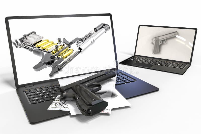 Computergesützte Konstruktion im Formentwurf mit Software 3d. Geschäftsgebäude lizenzfreie abbildung