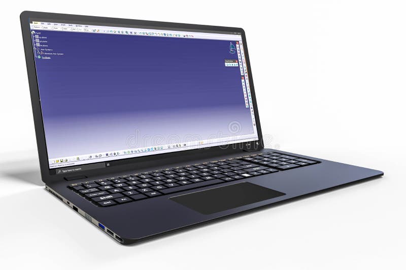Computergesützte Konstruktion mit Software 3d. lizenzfreie abbildung
