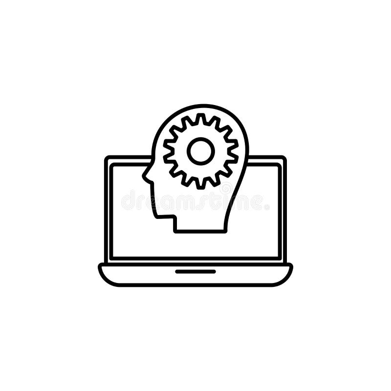 Computermanagementikone. Element der Intelligenzikone für mobile Konzept und Web Apps. Gratwanderung Computermanagementikone kann lizenzfreie abbildung