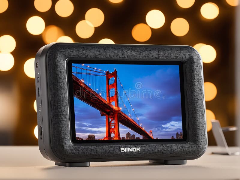 Computermonitor met camera stock illustratie