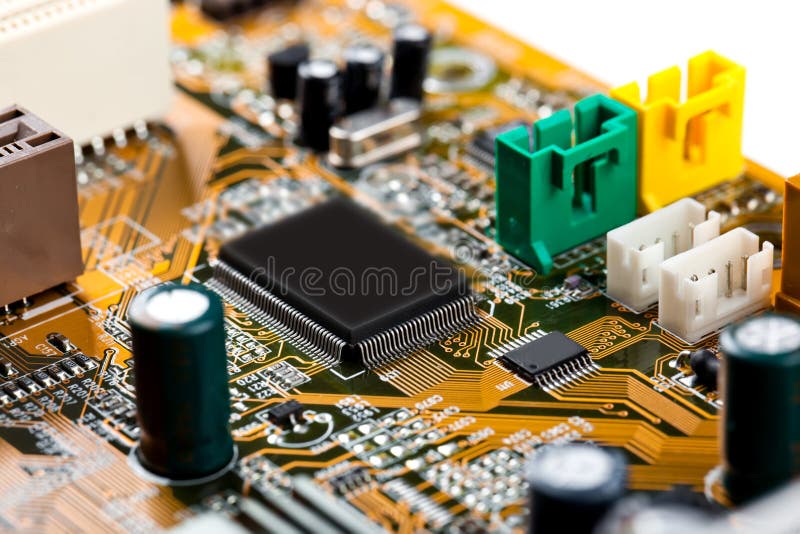 Nahaufnahme eines Computer-Motherboards stockfoto