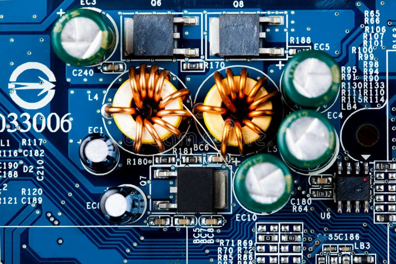 Nahaufnahme eines Computer-Motherboards lizenzfreies stockbild
