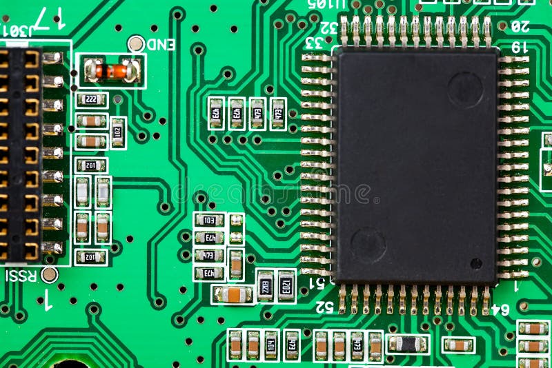 Nahaufnahme eines Computer-Motherboards stockfotos