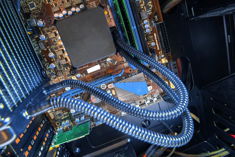 Computermotherboardnahaufnahme lizenzfreie stockfotografie