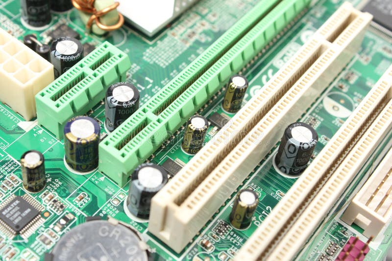 Computermotherboardnahaufnahme lizenzfreie stockfotos
