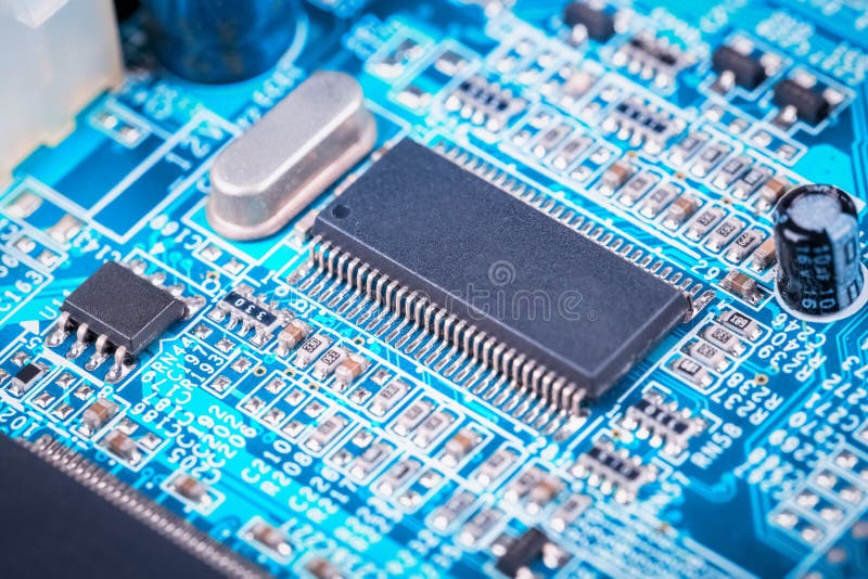 Nahaufnahme eines Computer-Motherboards stockfotografie