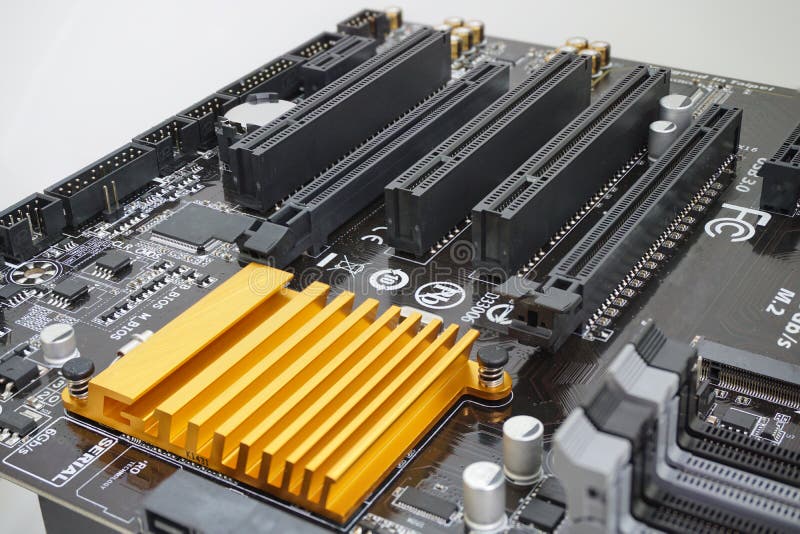Nahaufnahme eines Computer-Motherboards stockfoto